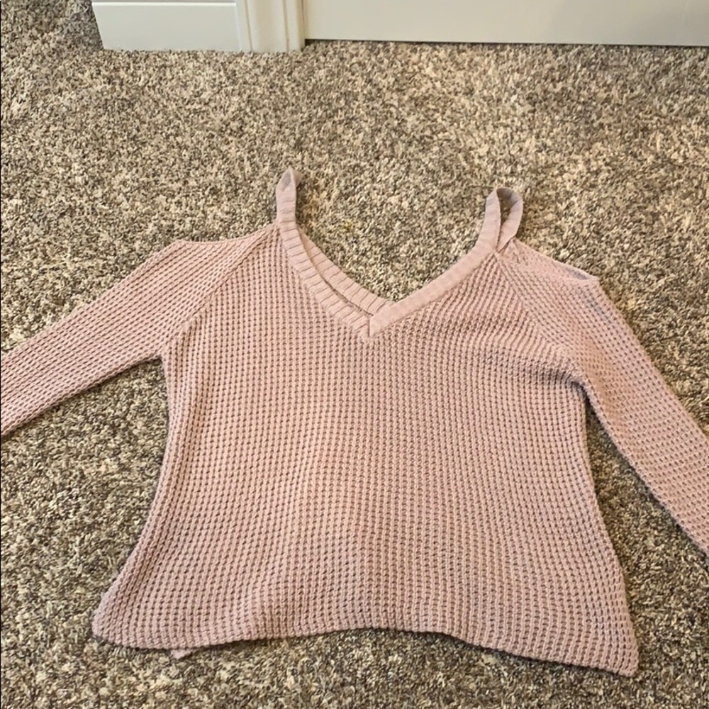 Cold shoulder sweater
